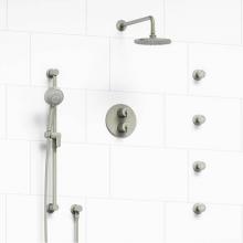 Riobel KIT#446CSTMBN - Type T/P (thermostatic/pressure balance) double coaxial system with hand shower rail, 4 body jets
