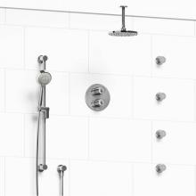 Riobel KIT#446CSTMC-6 - Type T/P (thermostatic/pressure balance) double coaxial system with hand shower rail, 4 body jets