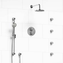 Riobel KIT#446CSTMC - Type T/P (thermostatic/pressure balance) double coaxial system with hand shower rail, 4 body jets