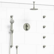  KIT#446EDTMBN-6 - Type T/P (thermostatic/pressure balance) double coaxial system with hand shower rail, 4 body jets