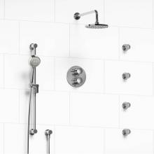 Riobel KIT#446EDTMPN - Type T/P (thermostatic/pressure balance) double coaxial system with hand shower rail, 4 body jets