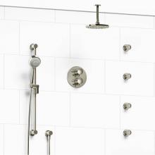 Riobel KIT#446EDTMPN-6 - Type T/P (thermostatic/pressure balance) double coaxial system with hand shower rail, 4 body jets