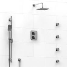 Riobel KIT#446EQC - Type T/P (thermostatic/pressure balance) double coaxial system with hand shower rail, 4 body jets