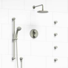 Riobel KIT#446GNBN - Type T/P (thermostatic/pressure balance) double coaxial system with hand shower rail, 4 body jets