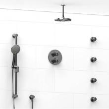 Riobel KIT#446GSC-6 - Type T/P (thermostatic/pressure balance) double coaxial system with hand shower rail, 4 body jets