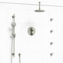Riobel KIT#446MMRDLBN-6 - Type T/P (thermostatic/pressure balance) double coaxial system with hand shower rail, 4 body jets