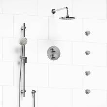 Riobel KIT#446PATMBN - Type T/P (thermostatic/pressure balance) double coaxial system with hand shower rail, 4 body jets