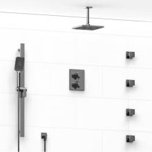 Riobel KIT#446PFTQC-6 - Type T/P (thermostatic/pressure balance) double coaxial system with hand shower rail, 4 body jets