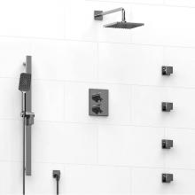 Riobel KIT#446PFTQC - Type T/P (thermostatic/pressure balance) double coaxial system with hand shower rail, 4 body jets