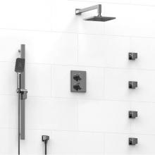 Riobel KIT#446PXTQC - Type T/P (thermostatic/pressure balance) double coaxial system with hand shower rail, 4 body jets