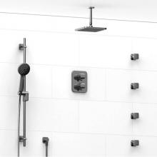 Riobel KIT#446SAC-6 - Type T/P (thermostatic/pressure balance) double coaxial system with hand shower rail, 4 body jets