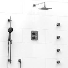 Riobel KIT#446SAC - Type T/P (thermostatic/pressure balance) double coaxial system with hand shower rail, 4 body jets