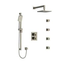  KIT#446USBN - Type T/P (thermostatic/pressure balance) double coaxial system with hand shower rail, 4 body jets