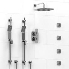 Riobel KIT#783EQC - Type T/P (thermostatic/pressure balance) 3/4'' double coaxial system with 2 hand shower