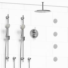 Riobel KIT#783MMRDLC-6 - Type T/P (thermostatic/pressure balance) 3/4'' double coaxial system with 2 hand shower