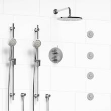 Riobel KIT#783PATMC - Type T/P (thermostatic/pressure balance) 3/4'' double coaxial system with 2 hand shower