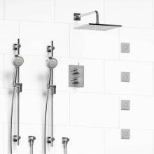 Riobel KIT#783PATQC - Type T/P (thermostatic/pressure balance) 3/4'' double coaxial system with 2 hand shower