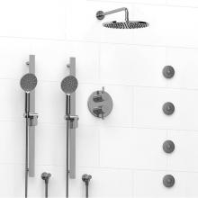 Riobel KIT#783PXTMC - Type T/P (thermostatic/pressure balance) 3/4'' double coaxial system with 2 hand shower