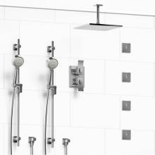 Riobel KIT#783ZOTQC-6 - Type T/P (thermostatic/pressure balance) 3/4'' double coaxial system with 2 hand shower