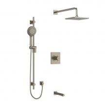 Riobel KIT1345PATQ+BN - Type T/P (thermostatic/pressure balance) 1/2'' coaxial 3-way system with hand shower rai