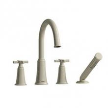  MMRD12+BN - 4-piece deck-mount tub filler with hand shower