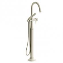 Riobel MMRD39LBN - 2-way Type T (thermostatic) coaxial floor-mount tub filler with handshower