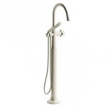 Riobel TMMRD39XBN - 2-way Type T (thermostatic) coaxial floor-mount tub filler with hand shower trim
