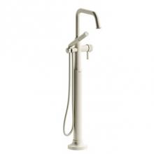 Riobel TMMSQ39JBN - 2-way Type T (thermostatic) coaxial floor-mount tub filler with Handshower trim
