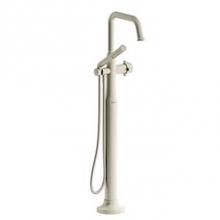 Riobel TMMSQ39XBN - 2-way Type T (thermostatic) coaxial floor-mount tub filler with hand shower trim