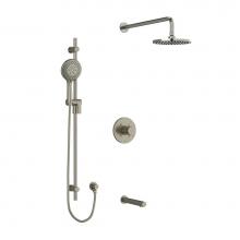 Riobel KIT1345PATM+BN - Type T/P (thermostatic/pressure balance) 1/2'' coaxial 3-way system with hand shower rai