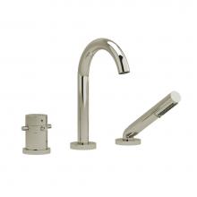  RU19+KNPN - 2-way 3-piece Type T (thermostatic) coaxial deck-mount tub filler with hand shower