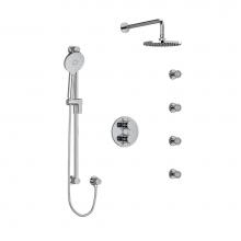  KIT446RUTM+KNC - Type T/P (thermostatic/pressure balance) double coaxial system with hand shower rail, 4 body jets