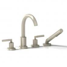 Riobel SY12LBN - 4-piece deck-mount tub filler with hand shower