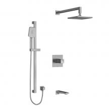 Riobel KIT1345RFBC - Type T/P (thermostatic/pressure balance) 1/2'' coaxial 3-way system with hand shower rai