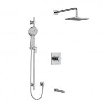 Riobel KIT1345PATQ+C-6 - Type T/P (thermostatic/pressure balance) 1/2'' coaxial 3-way system with hand shower rai