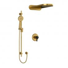 Riobel KIT2745MMRDJBGBK - Type T/P (thermostatic/pressure balance) 1/2'' coaxial 3-way system with hand shower rai