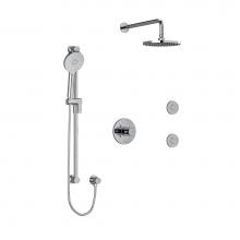  KIT3545RUTM+KNC - Type T/P (thermostatic/pressure balance) 1/2'' coaxial 3-way system, hand shower rail, e