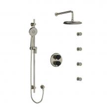  KIT446MMRDLBNBK - Type T/P (thermostatic/pressure balance) double coaxial system with hand shower rail, 4 body jets