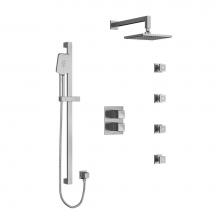 Riobel KIT446RFBC - Type T/P (thermostatic/pressure balance) double coaxial system with hand shower rail, 4 body jets