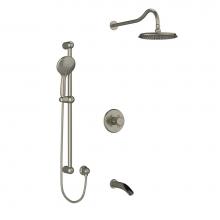  KIT1345RT+BN - Type T/P (thermostatic/pressure balance) 1/2'' coaxial 3-way system with hand shower rai