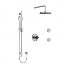  KIT3545MMRDLCBK - Type T/P (thermostatic/pressure balance) 1/2'' coaxial 3-way system, hand shower rail, e