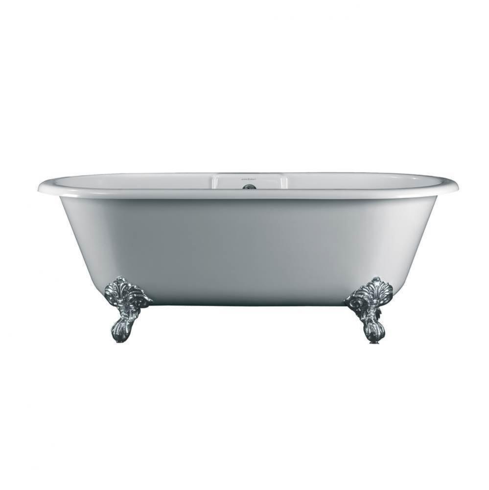 Cheshire freestanding tub with overflow. Adjustable White Metal Ball & Claw