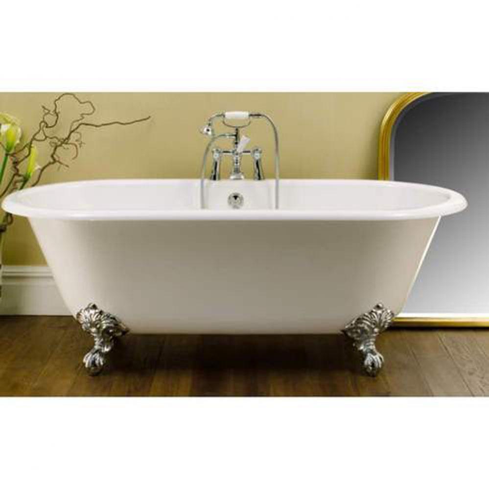 Cheshire freestanding tub with overflow. Adjustable Polished Nickel Ball & Claw