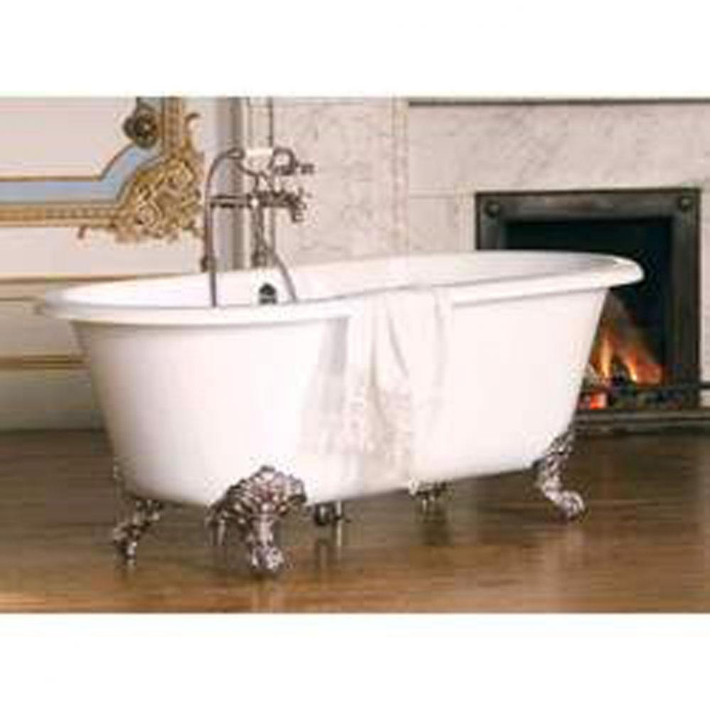 Cheshire freestanding tub with overflow. Adjustable Polished Brass Ball & Claw