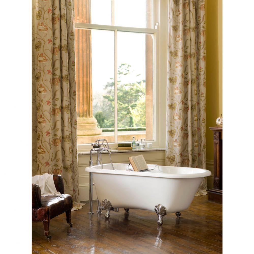Wessex freestanding tub with overflow. Polished Chrome metal Ball & Claw