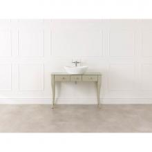 Victoria And Albert BOS-N-112-GR - Bosa 112 Glass vanity table. 1 drawer with faux 3 drawer front plate and glass top. Light gray.