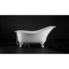 Victoria And Albert DRA-N-xx-OF + FT-DRA-AB - Drayton freestanding slipper tub with overflow. Paint finish. Aged Bronze
