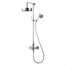Victoria And Albert FLO-20-BN - Thermostatic wall mounted shower mixer with handheld shower attachment. Brushed