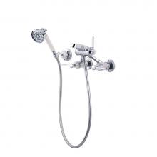 Victoria And Albert FLO-15-PC - Wall mounted bath mixer with handheld shower attachment. Polished