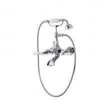 Victoria And Albert STA-15-BN - Wall mounted bath mixer with shower attachment. Brushed